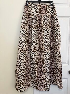 ASOS Drop waist Leopard Print Maxi Skirt - Beige Brown